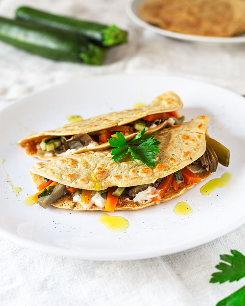 Crespelle di ceci con verdure