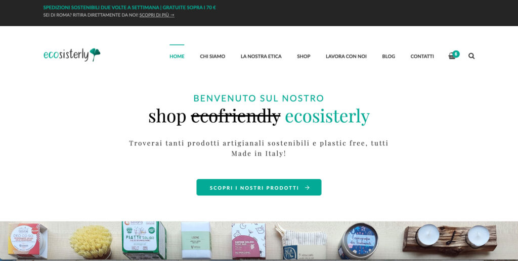 Ecosisterly.com shop plastic free, low waste e made in Italy