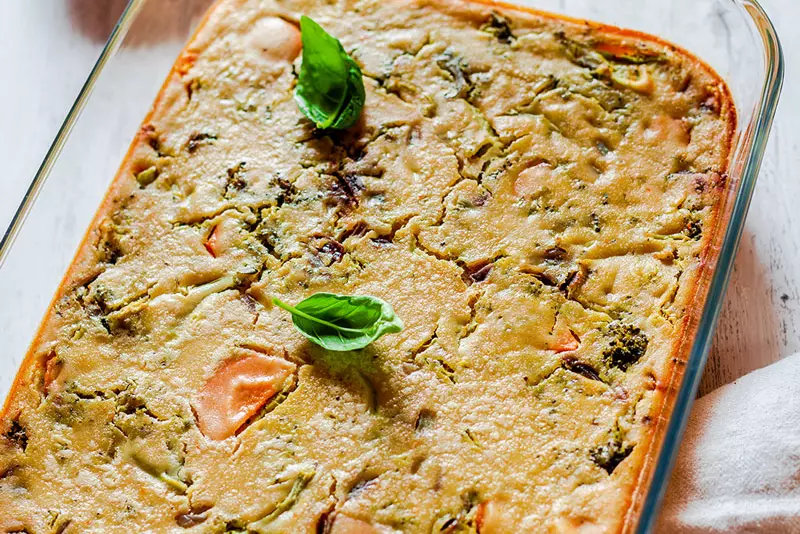 Frittata vegana di farina di ceci e broccoli