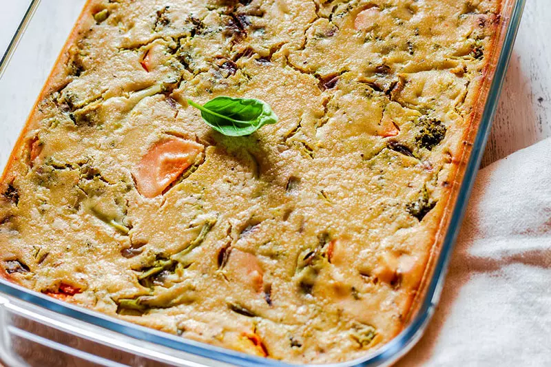 Frittata vegana di farina di ceci e broccoli