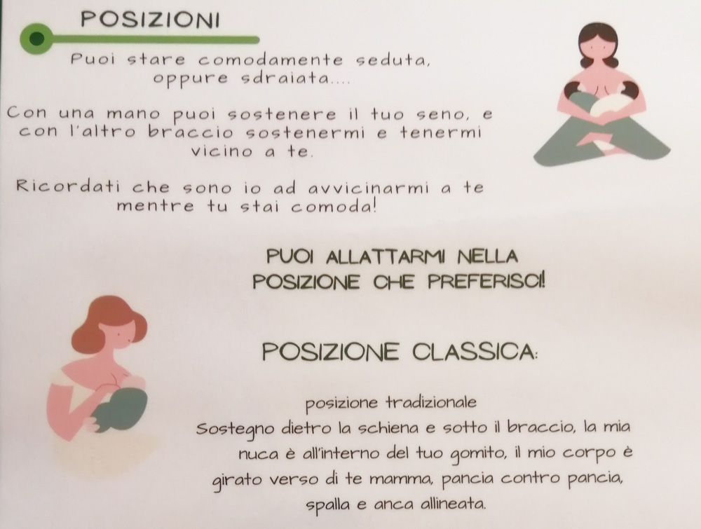 Come allattare al seno posizioni