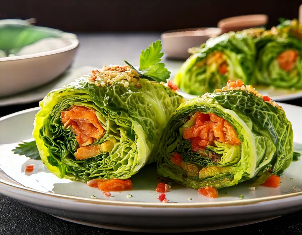 ricette vegane con verza: Involtini di verza ripieni di quinoa e verdure