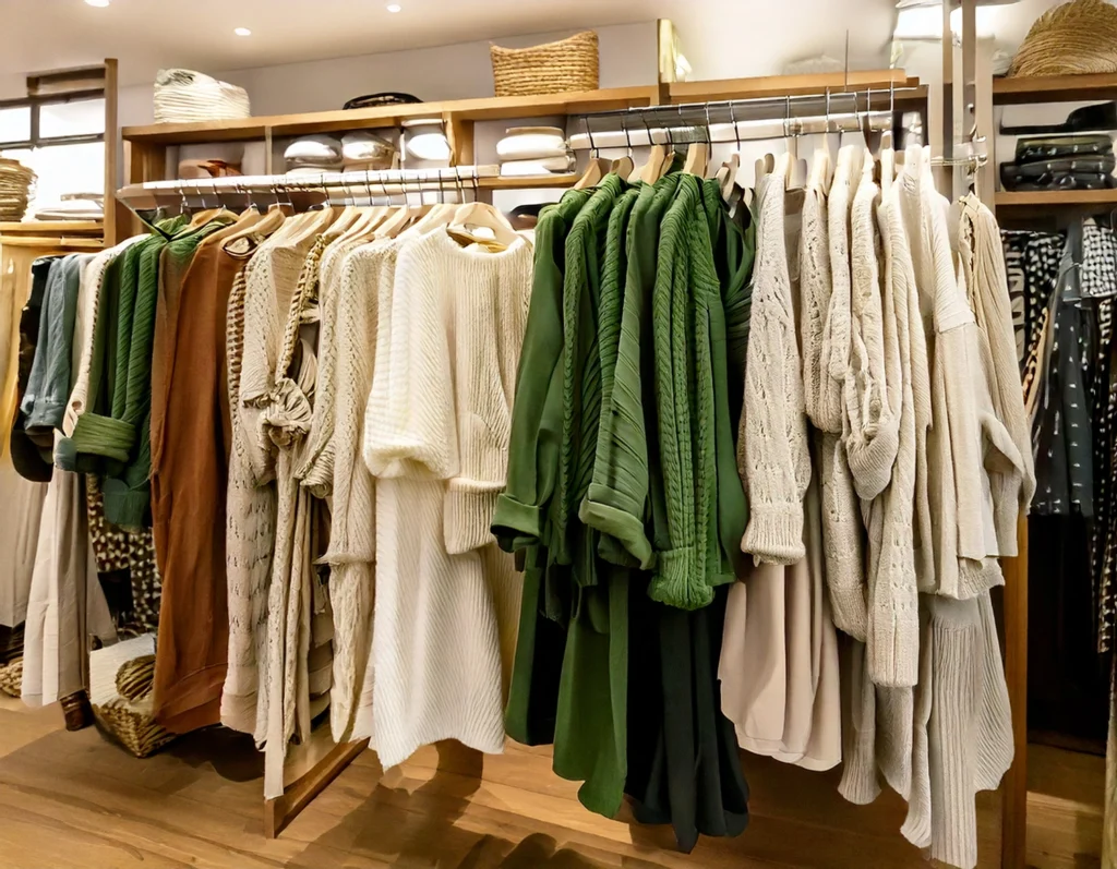 Vestiti eco-friendly realizzati in fibre naturali, esempio di alternative consapevoli alla fast fashion