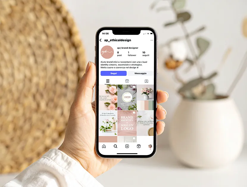Esempio di visual strategy e gestione profilo social per aziende vegane curato dalla Brand Designer Angelica Parisi